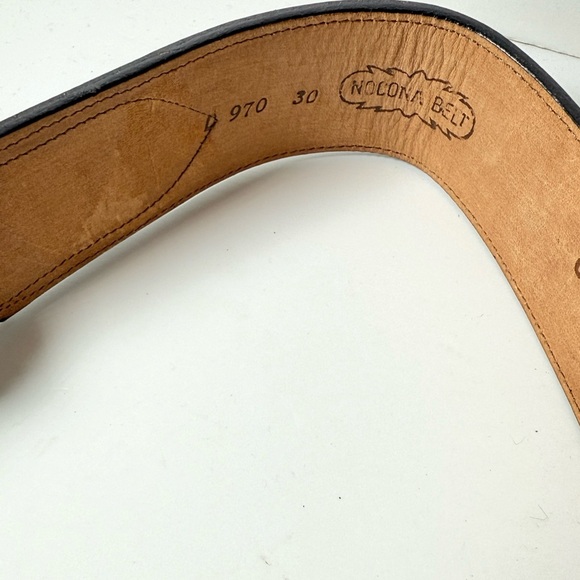 Nocona Black and Tan Leather Belt GENUINE CROCODILE - Picture 5 of 6